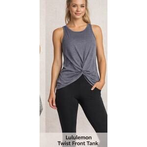 Lululemon Tank Top Twist Front Sleeveless Women Gray Athletic Yoga